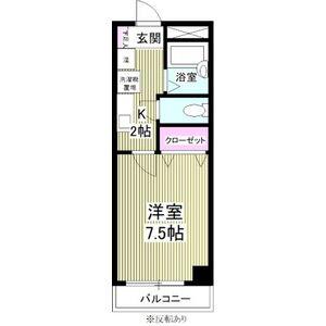 CASA児玉(1K/2階)の間取り写真