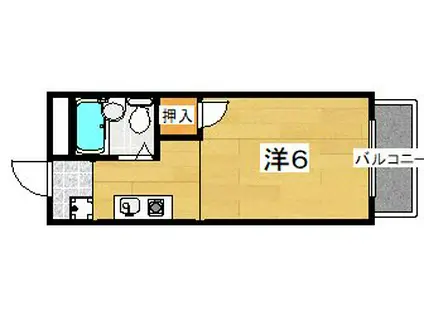 ハイツドメイン(1K/2階)の間取り写真