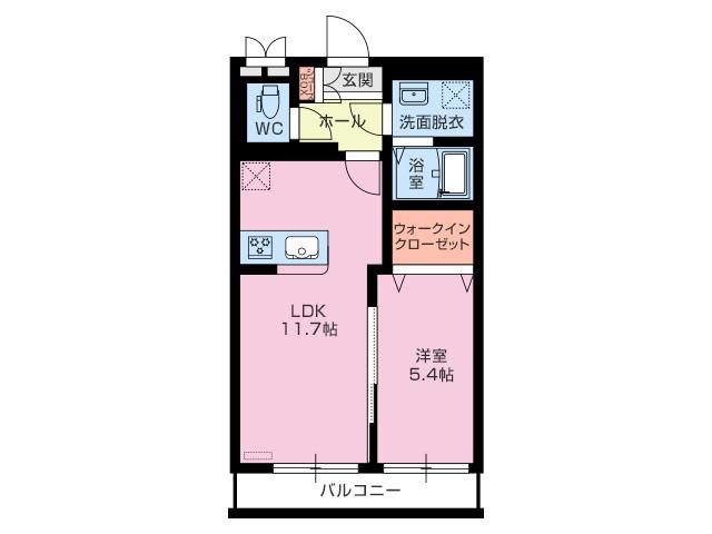 セレッソ ヴィエント(1LDK/3階)の間取り写真