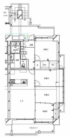 PIER倉敷(4LDK/4階)の間取り写真