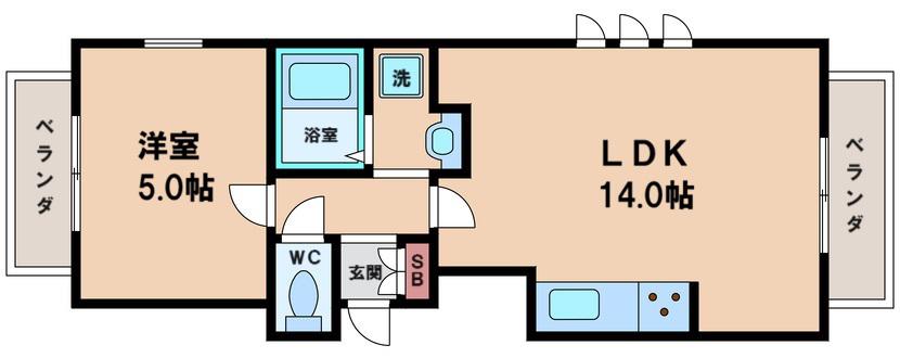 ダグラス鷹合(1LDK/3階)の間取り写真