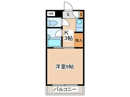 メゾンルノ-ル(1K/4階)の間取り写真