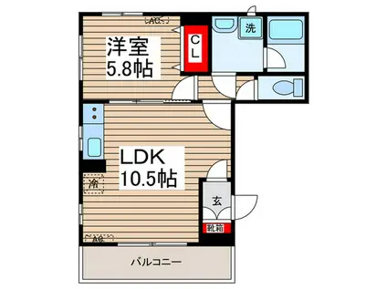 平井6丁目計画(1LDK/3階)の間取り写真