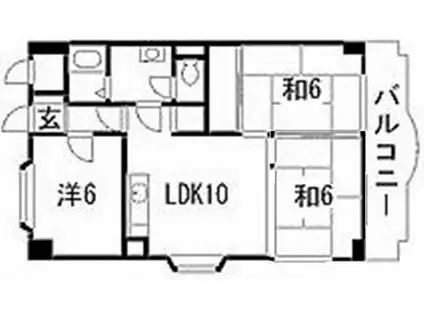 森ビル(3LDK/4階)の間取り写真