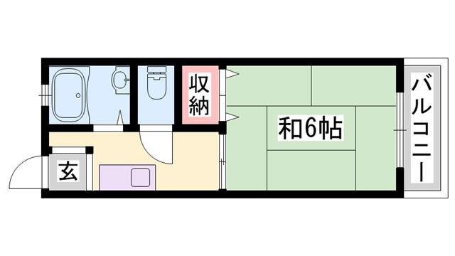 サンシティ上大野(1K/2階)の間取り写真