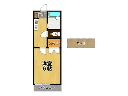 ルミナス1番館(1K/2階)の間取り写真