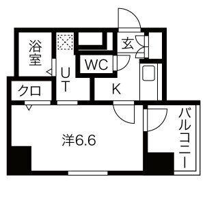 メイクス上前津III(1K/12階)の間取り写真