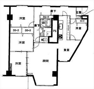 宮の森グランドハイツ(4LDK/2階)の間取り写真