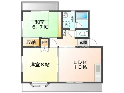 アコール(2LDK/1階)の間取り写真