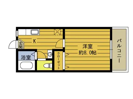 シーサイド山口 C(1K/2階)の間取り写真