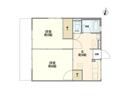 第1グリーンヒル(2K/1階)の間取り写真