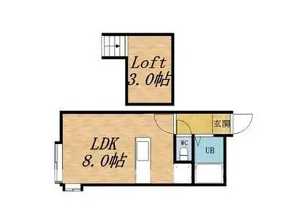 ミニハウス(ワンルーム/3階)の間取り写真