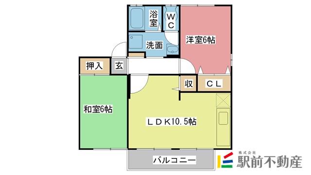 アーバンハウス21A(2LDK/1階)の間取り写真