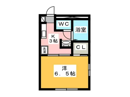 ウィンドコートII(1K/1階)の間取り写真