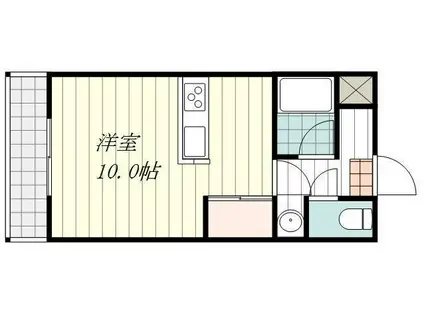 エスペランサ土居田(ワンルーム/3階)の間取り写真