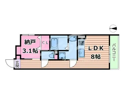 S-MOVE大阪鶴見(1LDK/2階)の間取り写真
