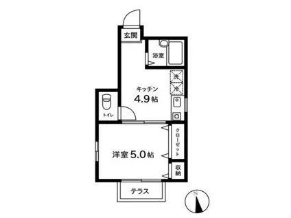 アイ・コーポラス(1K/1階)の間取り写真