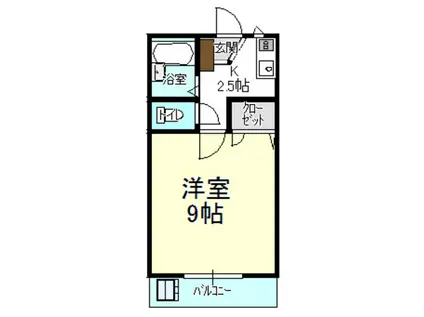 メープルコート・アオヤマ(1K/1階)の間取り写真