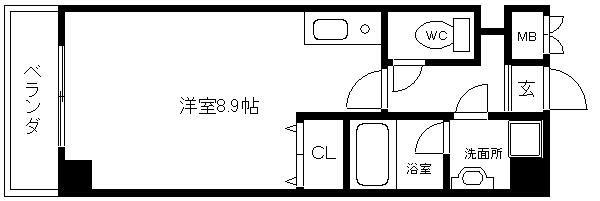 サニーヴィラジェミー(ワンルーム/4階)の間取り写真