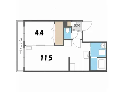 プローラ本郷(1LDK/4階)の間取り写真