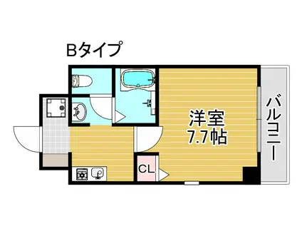 Mプラザ住吉公園壱番館(1K/7階)の間取り写真