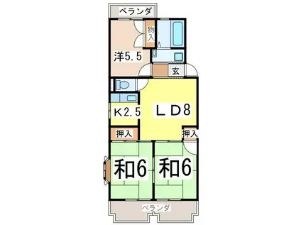 タウンコートオオタ(3LDK/3階)の間取り写真