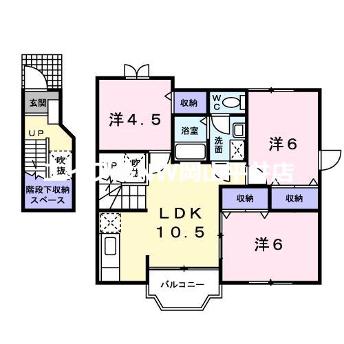 メニーリブ(3LDK/2階)の間取り写真