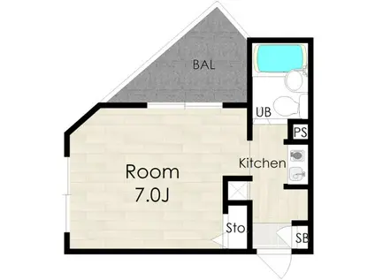 ヒルバレー妙法寺駅前(ワンルーム/3階)の間取り写真