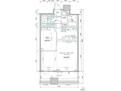 パークタワー勝どき サウス棟(1LDK/18階)の間取り写真