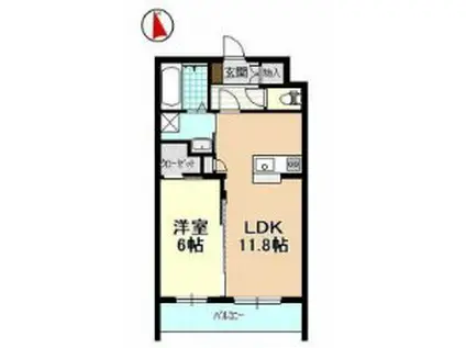 棒屋第17住吉ハイツ(1LDK/4階)の間取り写真