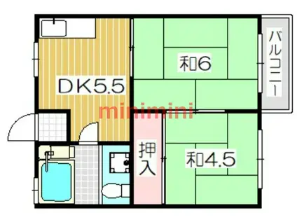 さくらマンション(2DK/2階)の間取り写真