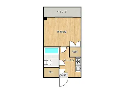 堺グランセ(1K/4階)の間取り写真