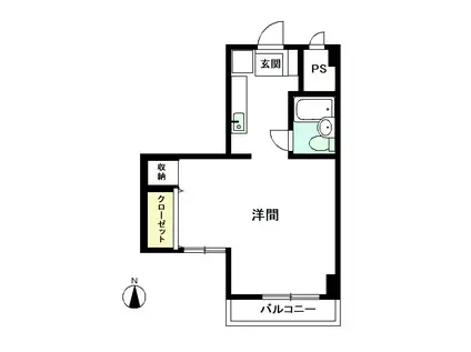 鈴木マンション(1K/2階)の間取り写真