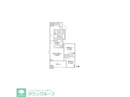 ASMACI MAISON両国II(2LDK/7階)の間取り写真