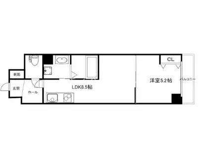 クローバー・レジデンス京都西大路(1LDK/5階)の間取り写真