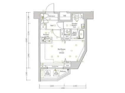 ログ都庁前(1K/2階)の間取り写真