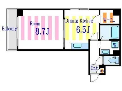 ヴェリテ有賀(1DK/3階)の間取り写真