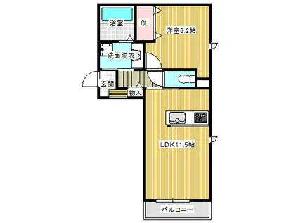 パークヴィラ合志I(1LDK/3階)の間取り写真