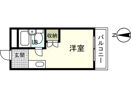 クレシア吉見園(ワンルーム/2階)の間取り写真