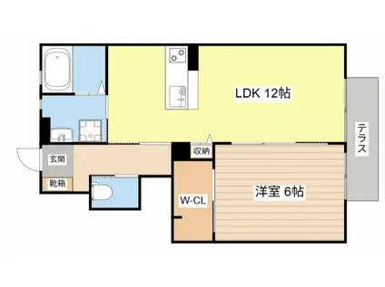 ディアコート(1LDK/1階)の間取り写真