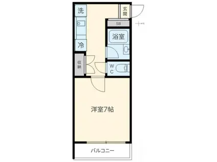 ルームコロン(1K/4階)の間取り写真