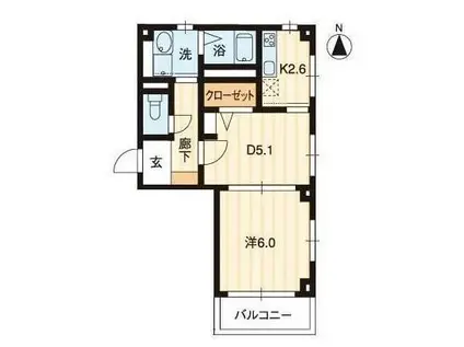 チェリッシュコート(1DK/2階)の間取り写真