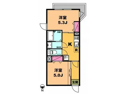 月村マンションNO22(2DK/1階)の間取り写真