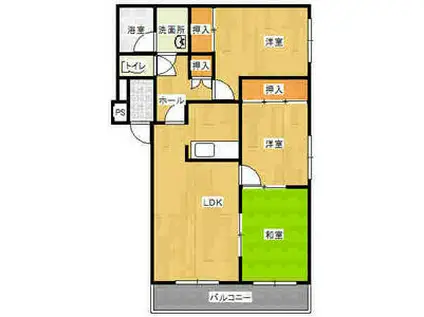 サンフラワー元町(3LDK/2階)の間取り写真