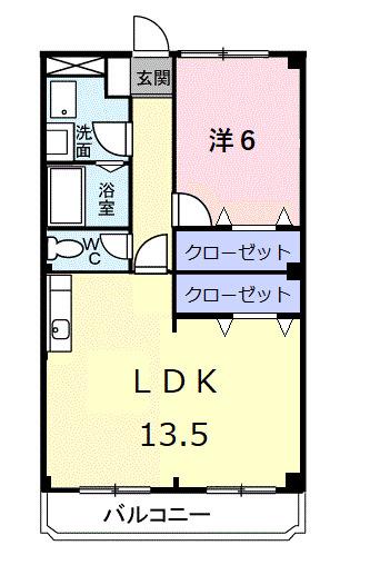 ニューマリッチミマヤ(1LDK/4階)の間取り写真