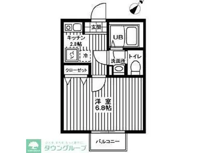 キャメル宮原IV(1K/2階)の間取り写真