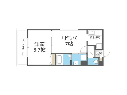 ラ・ルーチェ山鼻(1LDK/3階)の間取り写真