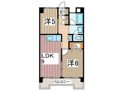 キャピタル新越谷(2LDK/6階)の間取り写真
