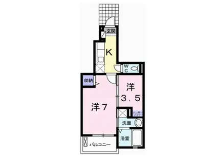 ポエム・ひまわり(1K/1階)の間取り写真