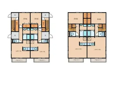 クレアーレ旭ヶ丘(1LDK/1階)の間取り写真